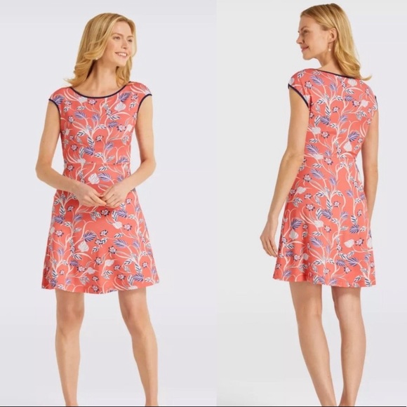 Draper James Dresses & Skirts - Draper James Coral Floral Ponte A Line Dress Small